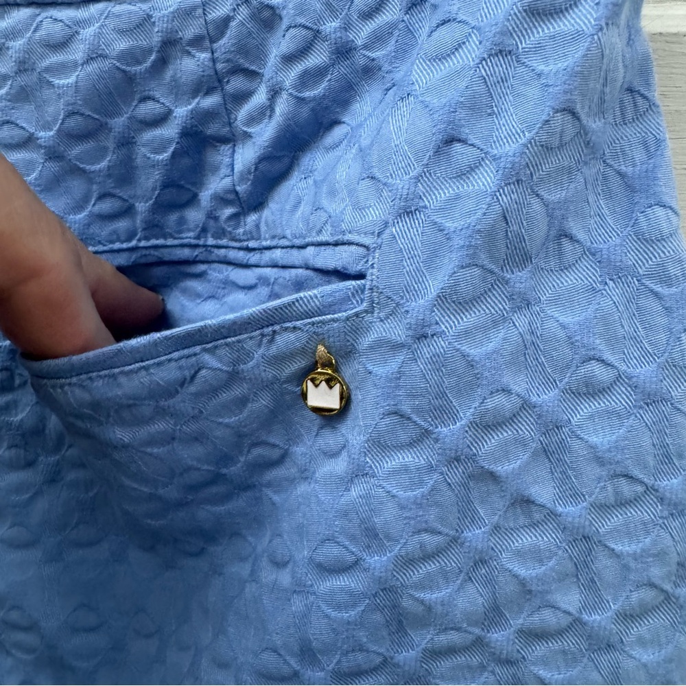 Crown & Ivy Blue Scallop Hem Shorts Size 2 Cotton Stretch - Picture 5 of 9